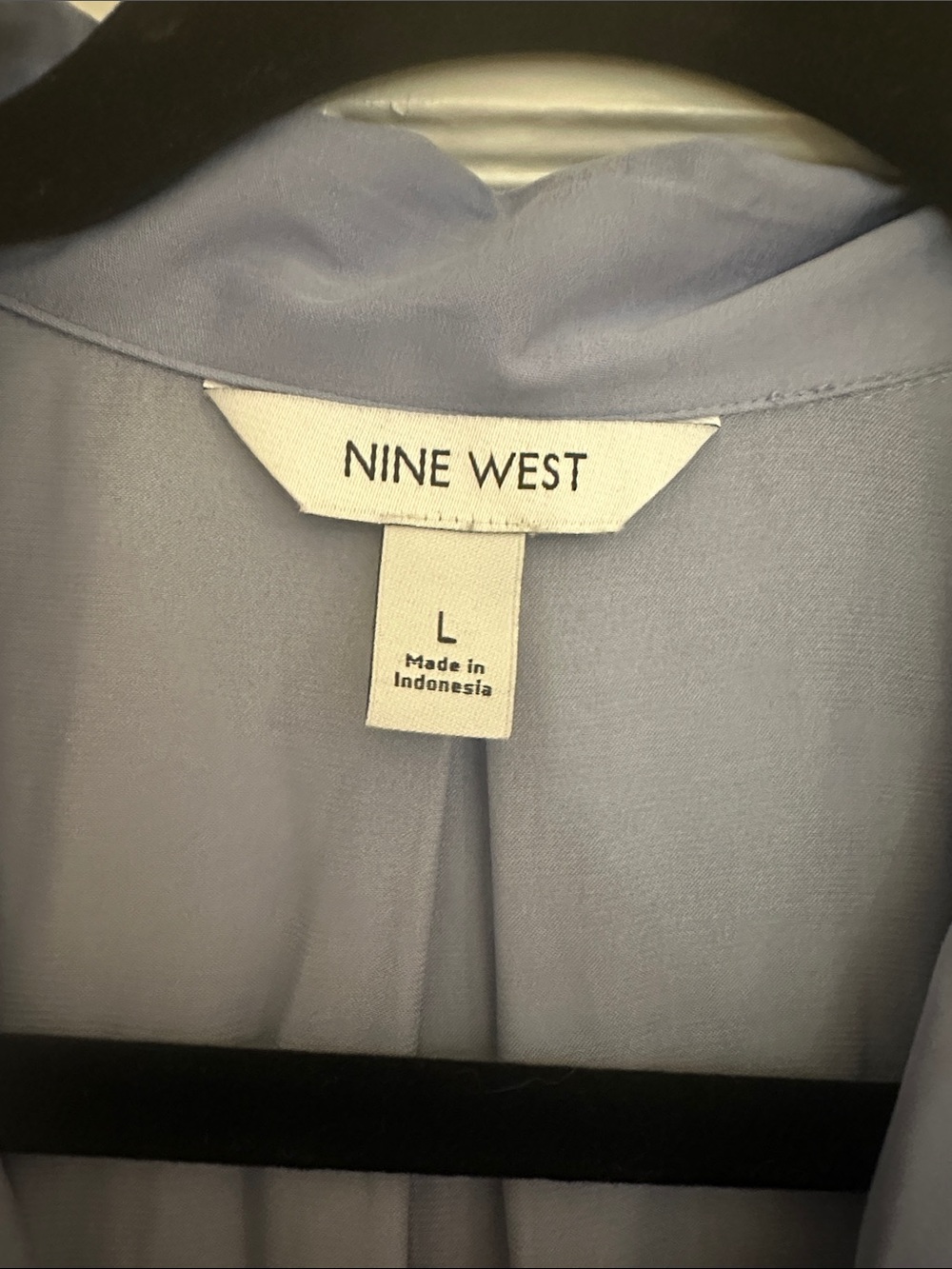 Nine West Light Lavender Button-Front Cap Sleeve Shirt - Picture 2 of 3